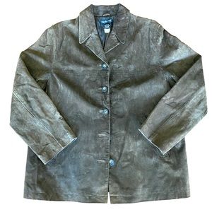 335 Suede button up jacket XL